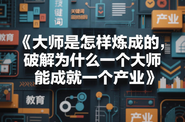 大师是怎样炼成的，破解为什么一个大师，能成就一个产业【电子书】-皓哥创业笔记