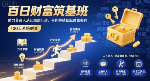 百日财富筑基班，助力普通人从认知到行动，带你解锁顶级财富密码-皓哥创业笔记