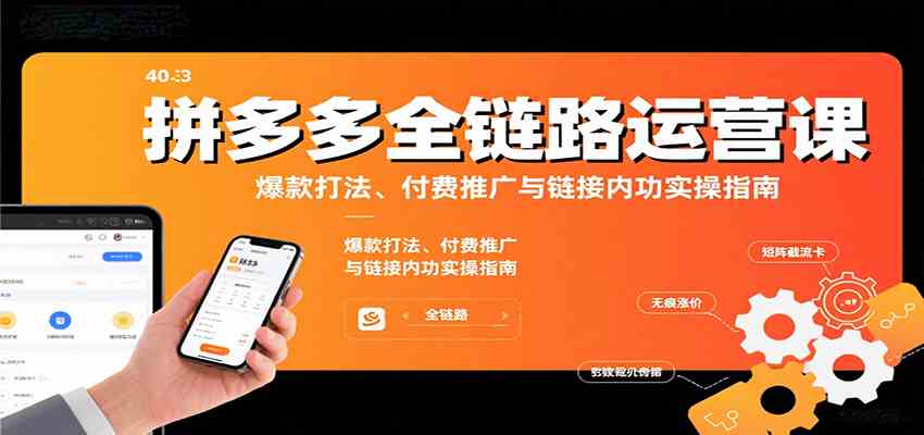 拼多多全链路运营课，爆款打法、付费推广与链接内功实操指南-皓哥创业笔记
