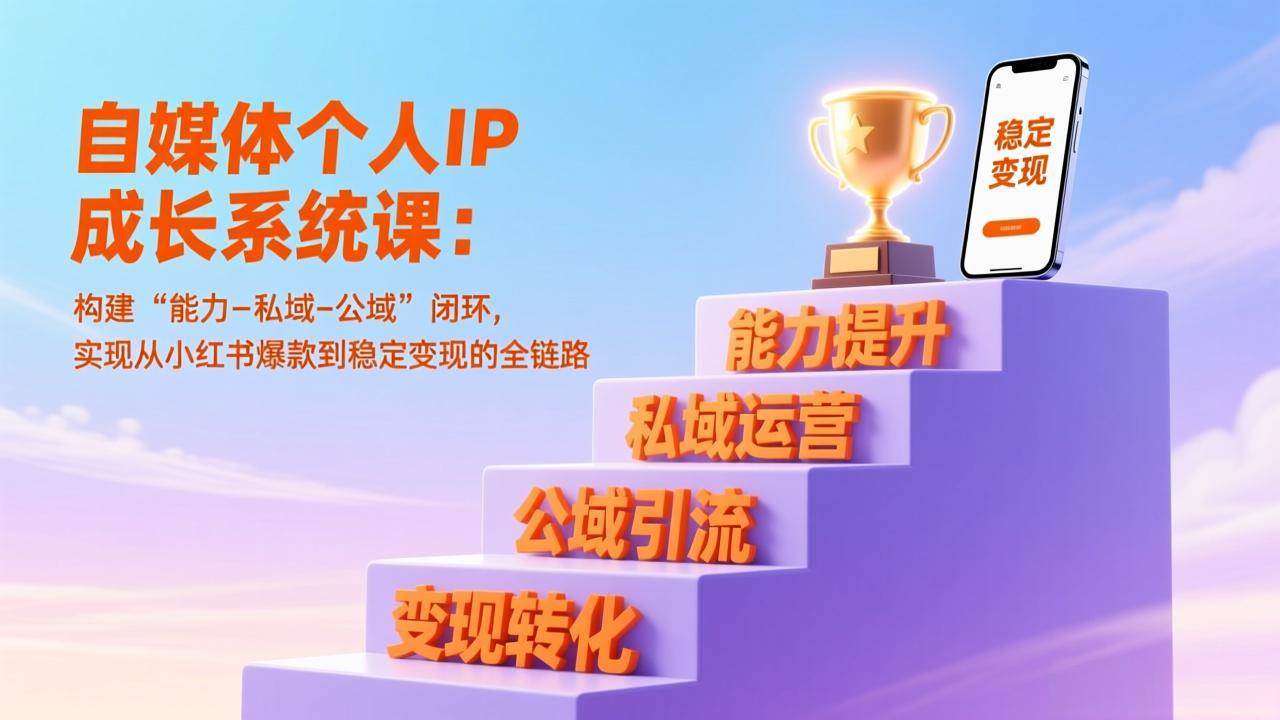 （17192期）自媒体个人IP成长系统课：构建“能力-私域-公域”闭环，实现从小红书爆款到稳定变现的全链路-皓哥创业笔记
