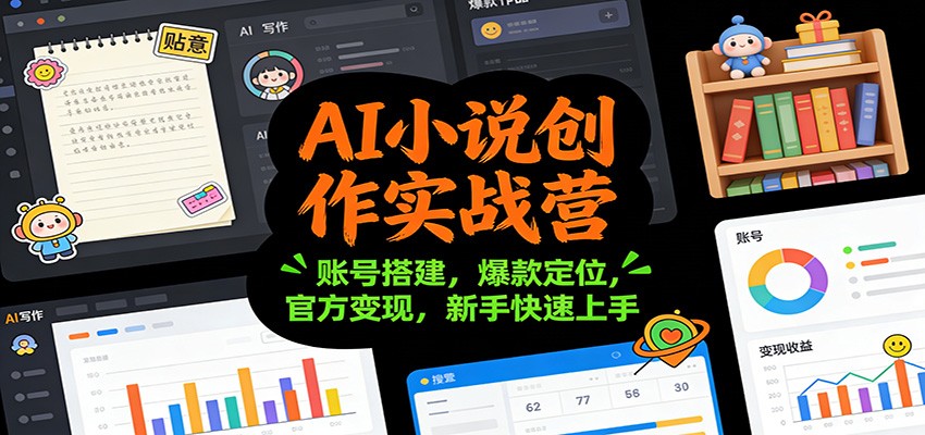 AI小说创作实战营：账号搭建，爆款定位，官方变现，新手快速上手-皓哥创业笔记