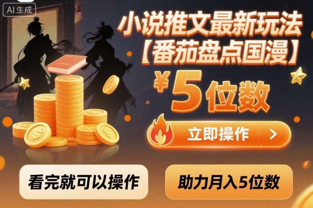 小说推文最新玩法，助力月入5位数【番茄盘点国漫】玩法，看完就可以操作-皓哥创业笔记