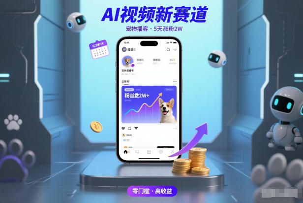 AI视频新赛道，宠物播客仅注册5天涨粉2W，收益非常可观-皓哥创业笔记