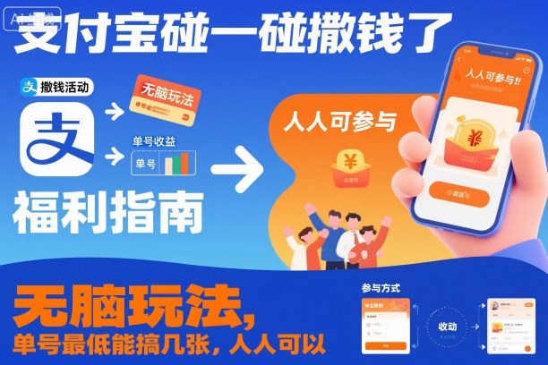 支付宝碰一碰撒钱了，无脑玩法，单号最低能搞几张，人人可以撸【揭秘】-皓哥创业笔记