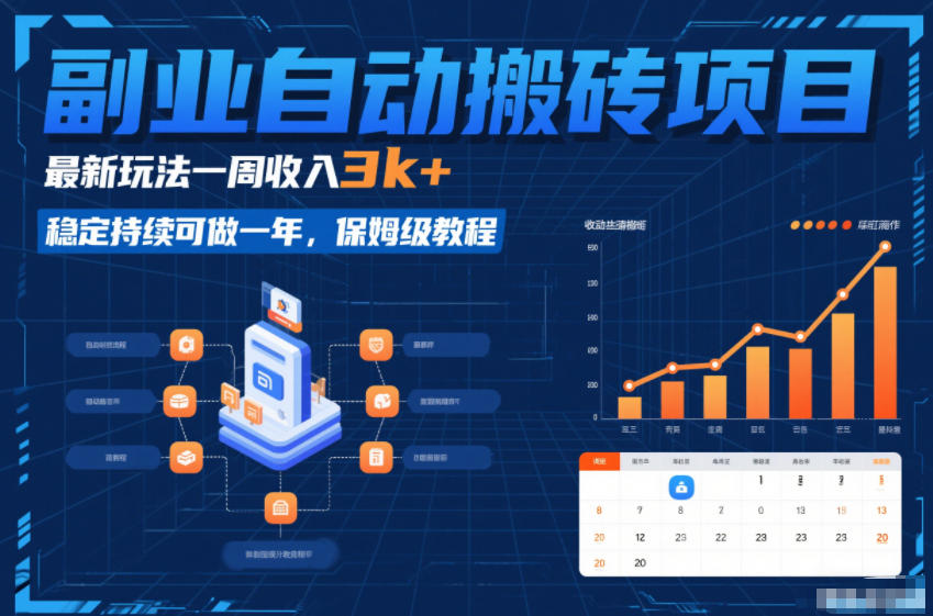 副业自动搬砖项目，最新玩法一周收入3k+，稳定持续可做一年，保姆级教程【揭秘】-皓哥创业笔记