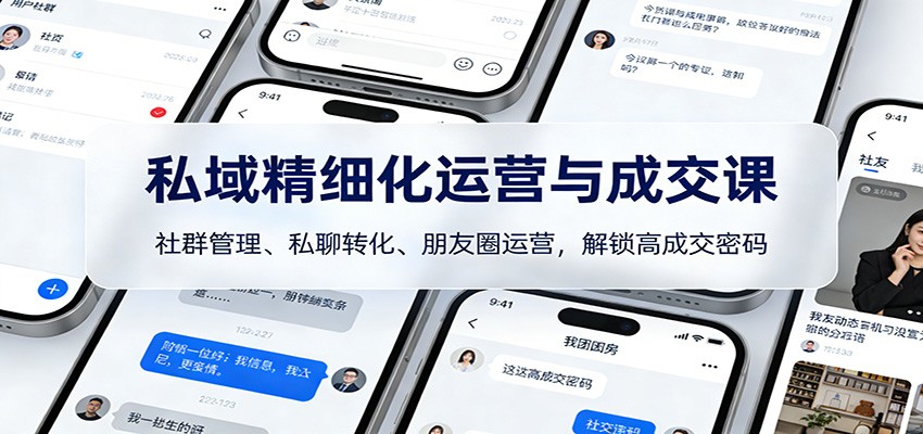 私域精细化运营与成交课：社群管理、私聊转化、朋友圈运营，解锁高成交密码-皓哥创业笔记