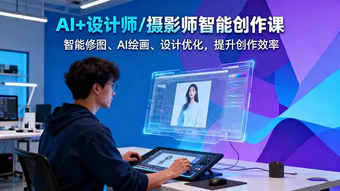 AI+设计师/摄影师智能创作课：智能修图、AI绘画、设计优化，提升创作效率-皓哥创业笔记