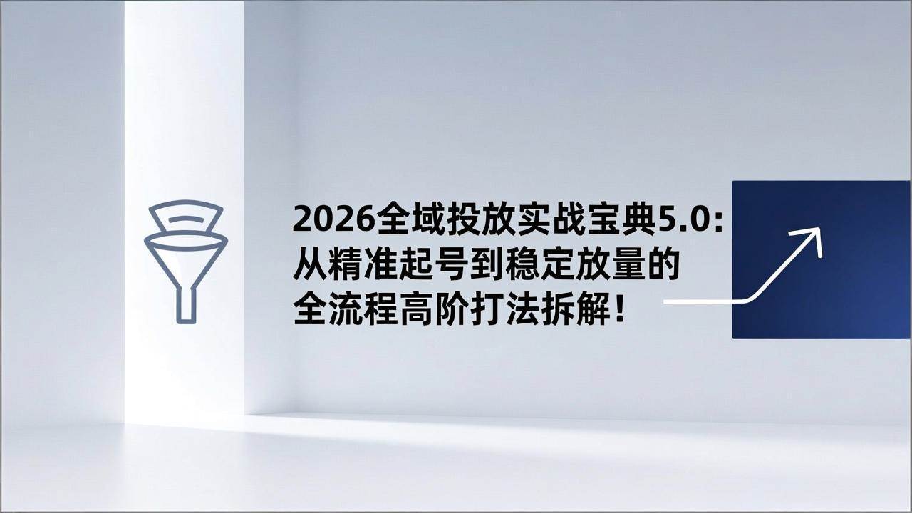 （17156期）2026全域投放实战宝典5.0：从精准起号到稳定放量的全流程高阶打法拆解！-皓哥创业笔记