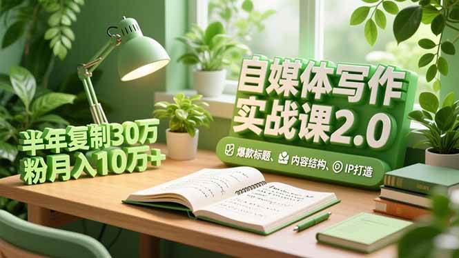 （16734期）自媒体写作实战课2.0，爆款标题、内容结构、IP打造，半年复制30万粉月入10万+-皓哥创业笔记