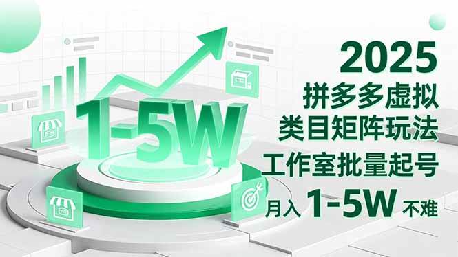 (16548期)2025 拼多多虚拟类目矩阵玩法,工作室批量起号,月入 1-5W 不难-皓哥创业笔记