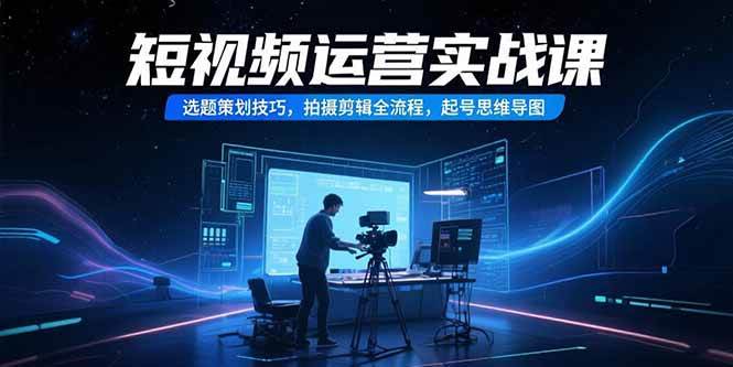 （15375期）短视频运营实战课，选题策划技巧，拍摄剪辑全流程，起号思维导图-皓哥创业笔记