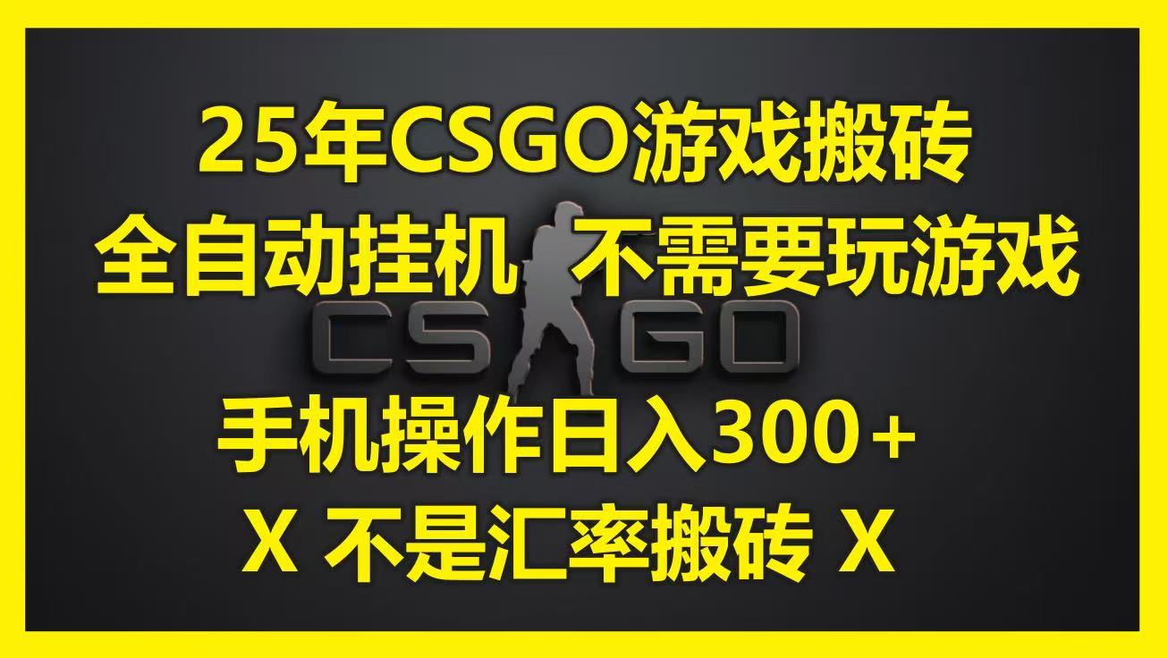 25年CSGO游戏搬砖，全自动挂机，不需要玩游戏，手机操作日入300+。(不是汇率搬砖)-皓哥创业笔记