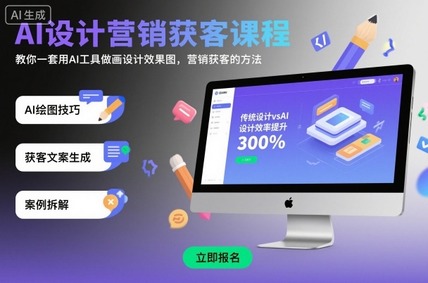 AI设计营销获客课程，教你一套用AI工具做画设计效果图，营销获客的方法-皓哥创业笔记
