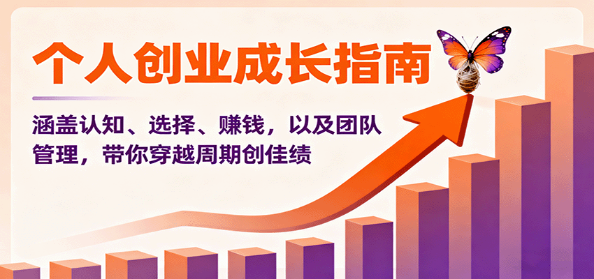 个人创业成长指南:涵盖认知、选择、赚钱,以及团队管理,带你穿越周期创佳绩-皓哥创业笔记