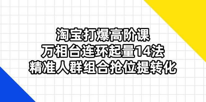 （14298期）淘宝打爆高阶课：万相台连环起量14法，精准人群组合抢位提转化-皓哥创业笔记