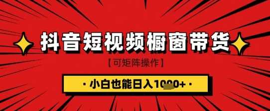 抖音短视频食品橱窗带货，小白轻松上手日入1k+【揭秘】-皓哥创业笔记