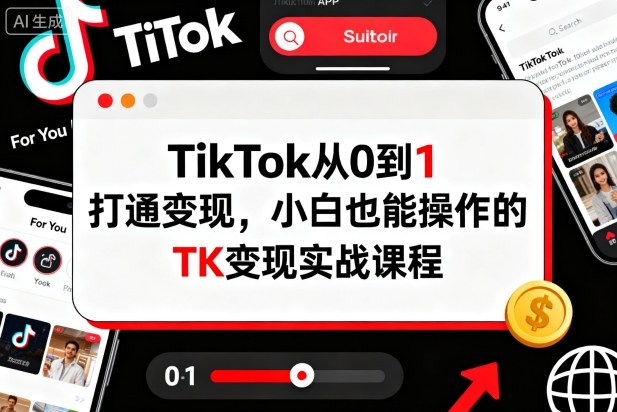 TikTok从0到1打通变现，小白也能操作的TK变现实战课程-皓哥创业笔记