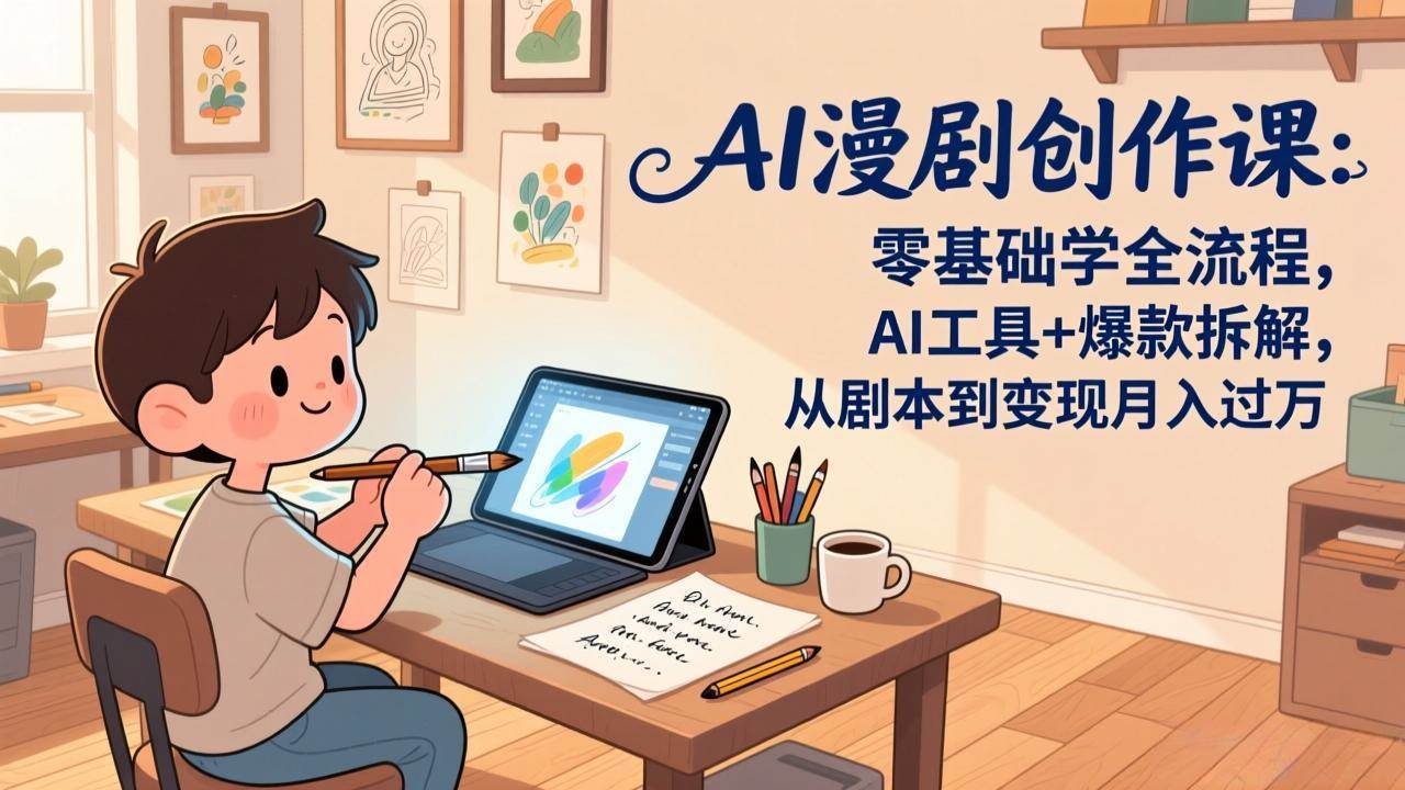 （17519期）AI漫剧创作课：零基础学全流程，AI工具+爆款拆解，从剧本到变现月入过万-皓哥创业笔记
