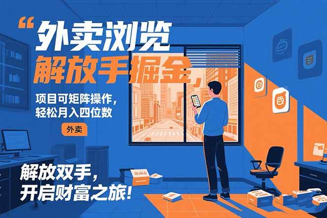 （15440期）外卖浏览掘金项目 可矩阵操作 轻松日入500+-皓哥创业笔记