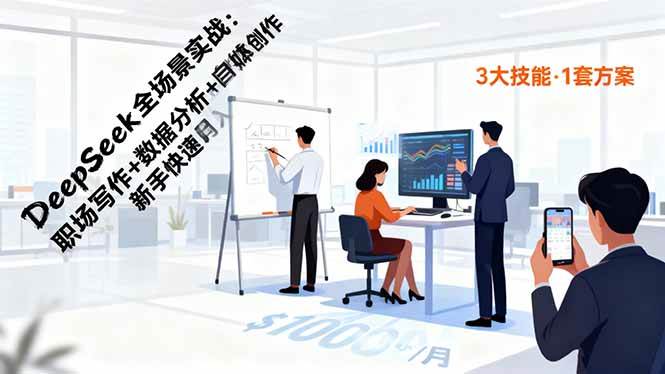 （16418期）DeepSeek全场景实战：职场写作+数据分析+自媒体创作，新手快速月入过万-皓哥创业笔记