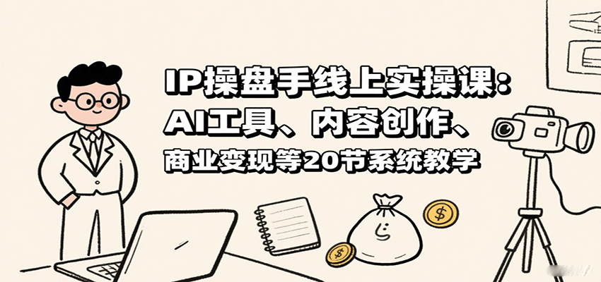 IP操盘手线上实操课：AI工具、内容创作、商业变现等20节系统教学-皓哥创业笔记
