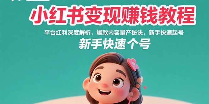 （15559期）小红书变现赚钱教程：平台红利深度解析，爆款内容量产秘诀，新手快速起号-皓哥创业笔记