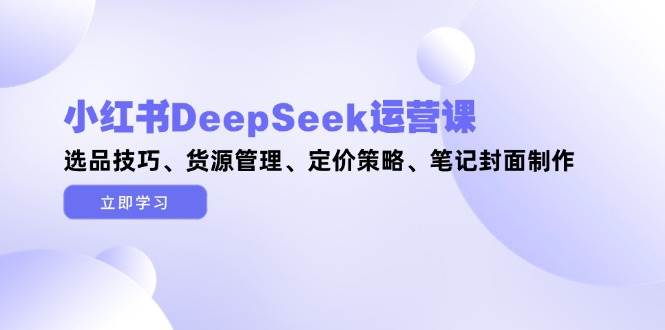 （14748期）小红书DeepSeek运营课，选品技巧、货源管理、定价策略、笔记封面制作-皓哥创业笔记