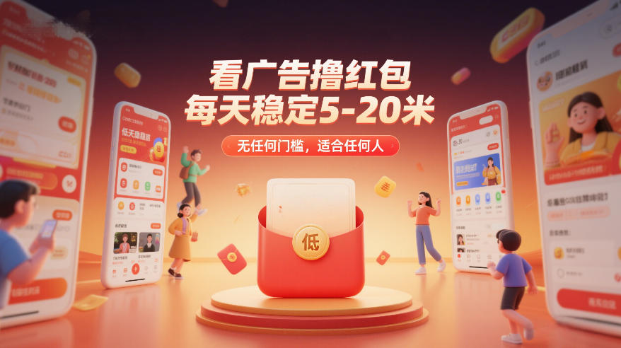 看广告撸红包，每天稳定5-20米，无任何门槛，适合任何人-皓哥创业笔记