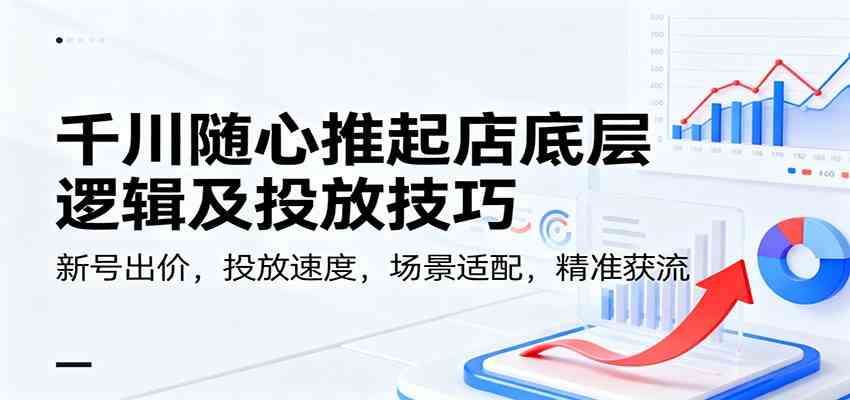 千川随心推起店底层逻辑及投放技巧，新号出价，投放速度，场景适配，精准获流-皓哥创业笔记