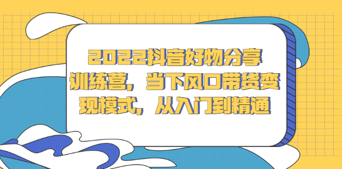 （2340期）2022抖音好物分享训练营，当下风口带货变现模式，从入门到精通-皓哥创业笔记