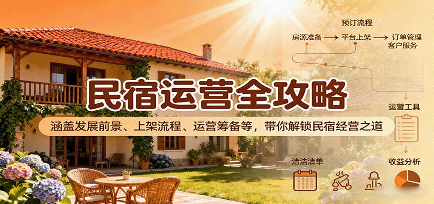民宿运营全攻略：涵盖发展前景、上架流程、运营筹备等，带你解锁民宿经营之道-皓哥创业笔记