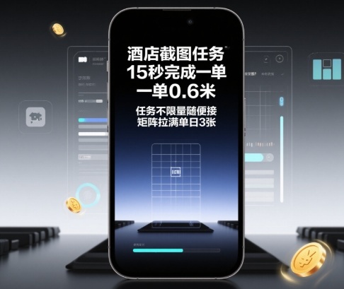 酒店截图任务，15秒完成一单，一单0.6米，任务不限量随便接，矩阵拉满单日3张【揭秘】-皓哥创业笔记