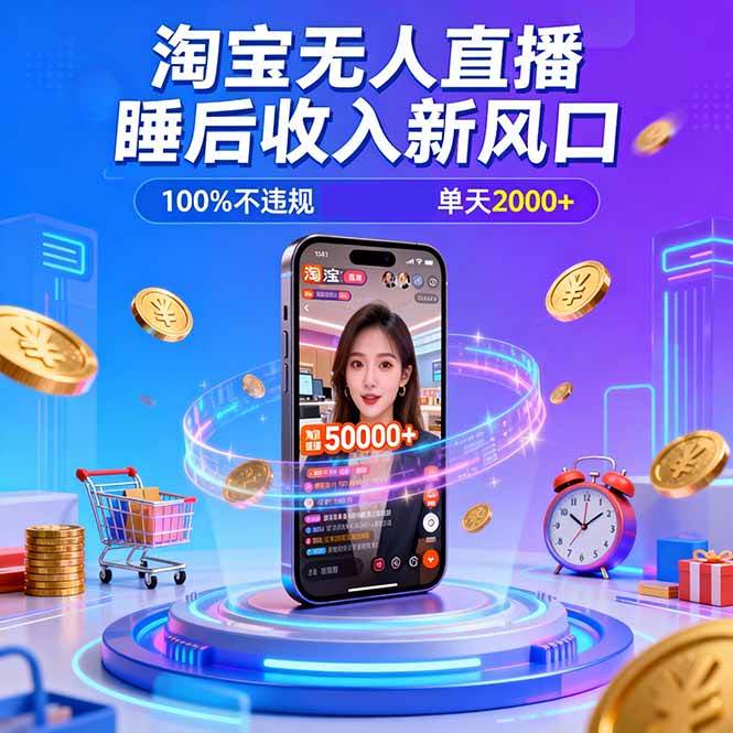 （16822期）淘宝无人直播，不违规不封号，直播100小时卖了5万，年底旺季！-皓哥创业笔记