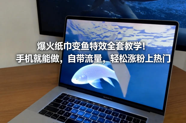 爆火纸巾变鱼特效全套教学！手机就能做，自带流量，轻松涨粉上热门-皓哥创业笔记