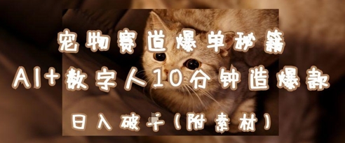 宠物赛道爆单秘籍：AI+数字人10分钟造爆款，日入1k-皓哥创业笔记