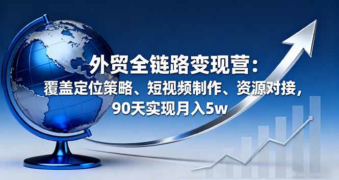 （16173期）外贸全链路变现营：覆盖定位策略、短视频制作、资源对接，90天实现月入5w-皓哥创业笔记