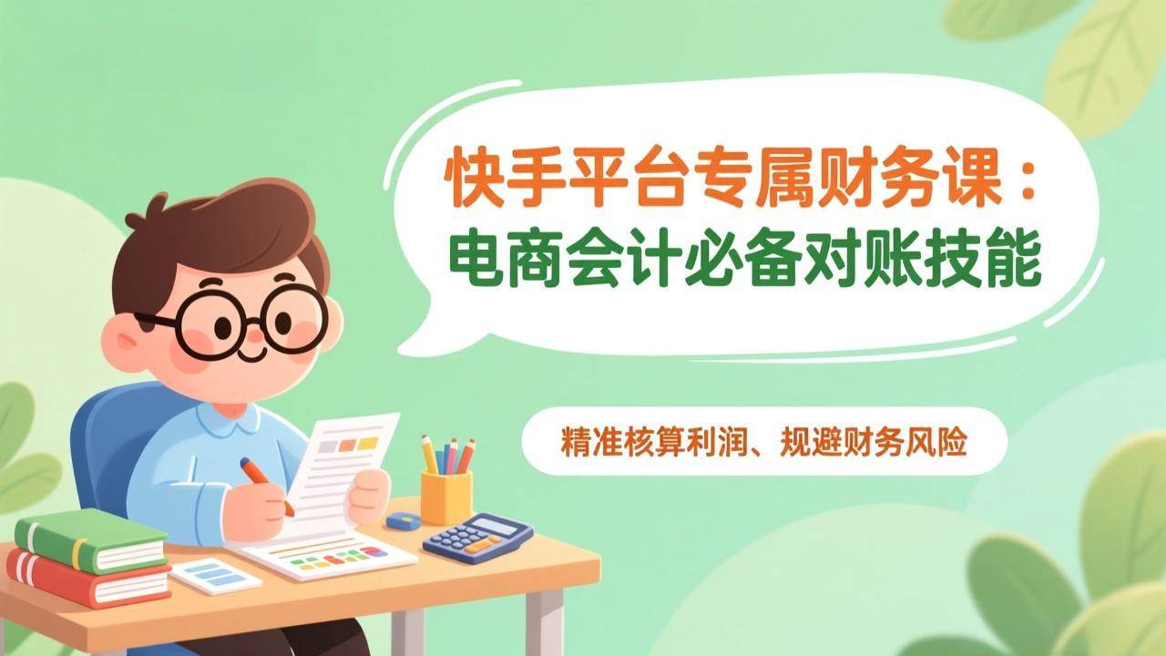 （17167期）快手平台专属财务课：电商会计必备对账技能，精准核算利润、规避财务风险-皓哥创业笔记