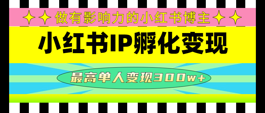 （4612期）某收费培训-小红书IP孵化变现：做有影响力的小红书博主，最高单人变现300w+-皓哥创业笔记