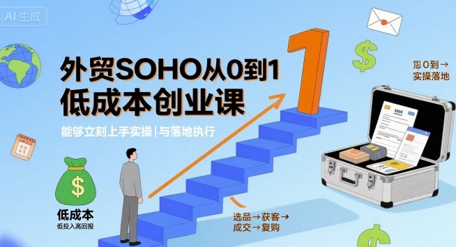 外贸SOHO从0到1低成本创业课，能够立刻上手实操与落地执行-皓哥创业笔记