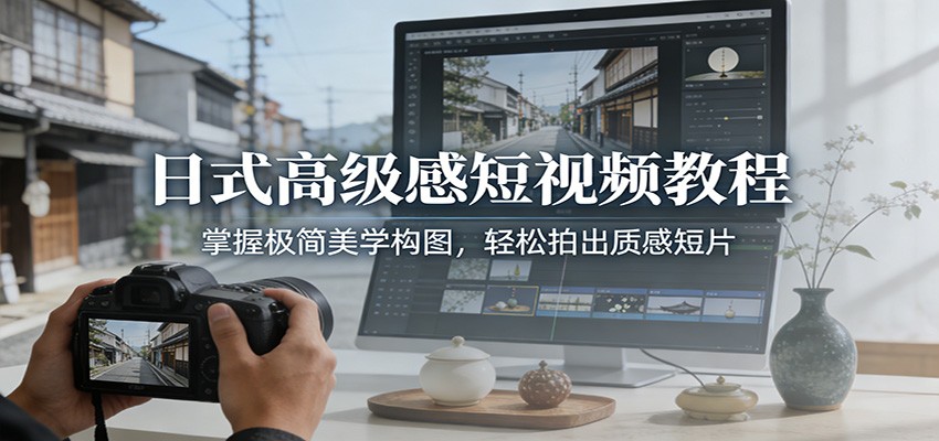 日式高级感短视频教程：掌握极简美学构图，轻松拍出质感短片-皓哥创业笔记