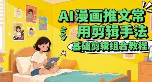 AI漫画推文常用剪辑手法，基础剪辑组合教程-皓哥创业笔记