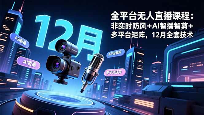 （16754期）全平台无人直播课程：非实时防风＋AI智播智剪＋多平台矩阵，12月全套技术-皓哥创业笔记