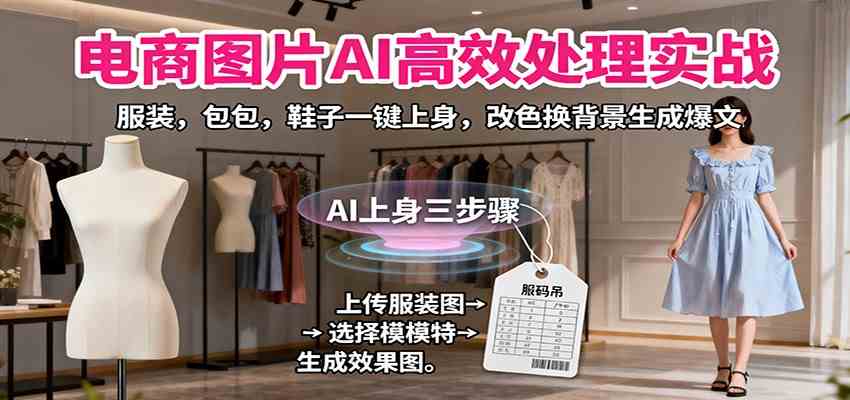 电商图片AI高效处理实战，服装，包包，鞋子一键上身，改色换背景生成爆文-皓哥创业笔记