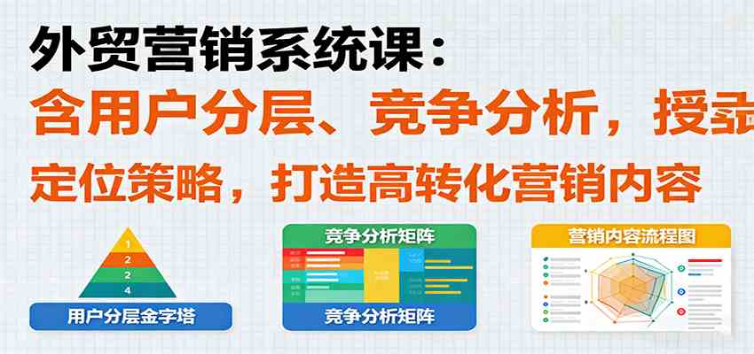 外贸营销系统课:含用户分层、竞争分析,授卖品、定位策略,打造高转化营销内容-皓哥创业笔记