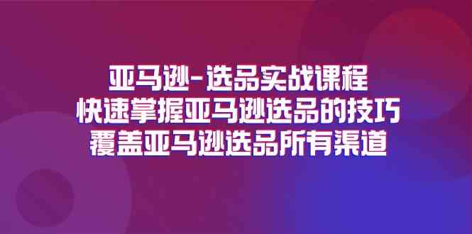 亚马逊选品实战课程,快速掌握亚马逊选品的技巧,覆盖亚马逊选品所有渠道-皓哥创业笔记