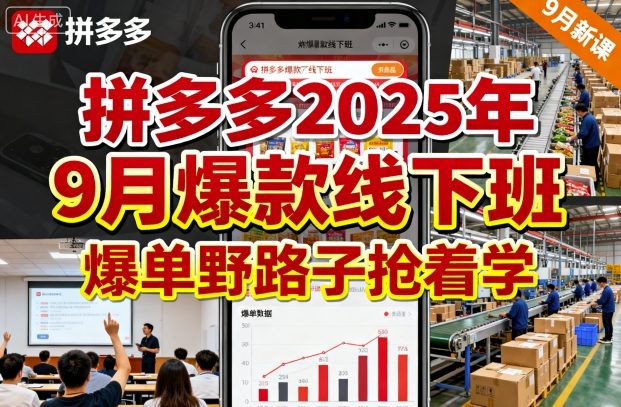 拼多多2025年9月爆款线下班,爆单野路子抢着学-皓哥创业笔记