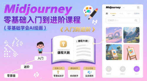 midjourney零基础入门到进阶课程，零基础学会AI绘画-皓哥创业笔记