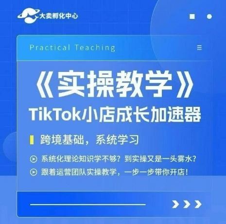 大卖家孵化中心TikTok实操课,TikTok小店成长加速器,跨境基础系统学习,一步一步带你开店-皓哥创业笔记