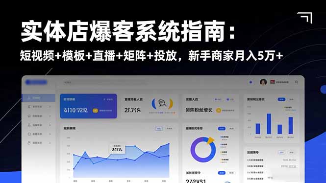 实体店爆客系统指南:短视频+模板+直播+矩阵+投放,新手商家月入5万+-皓哥创业笔记