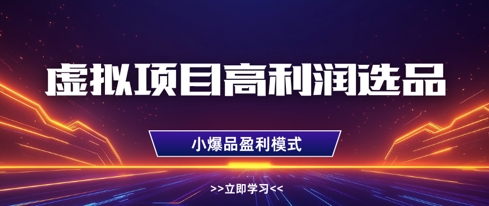 虚拟项目高利润选品方法，做好单店利润1W+，可多店倍增利润-皓哥创业笔记